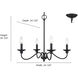 Delvona 4 Light 24.13 inch Matte Black Chandelier Ceiling Light